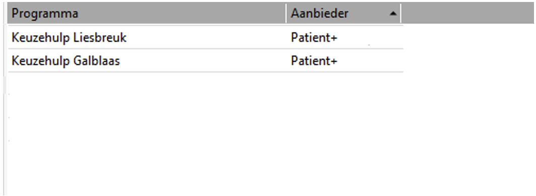 Keuzehulp uitreiken via HiX