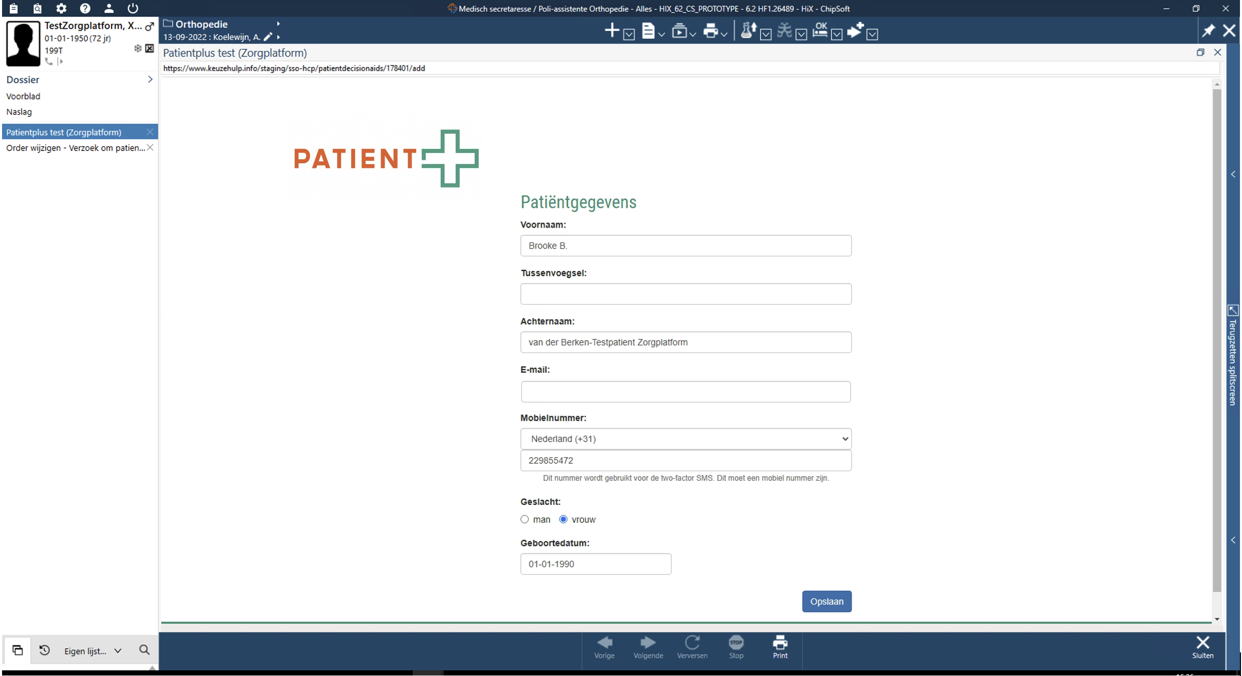 Keuzehulp uitreiken via HiX