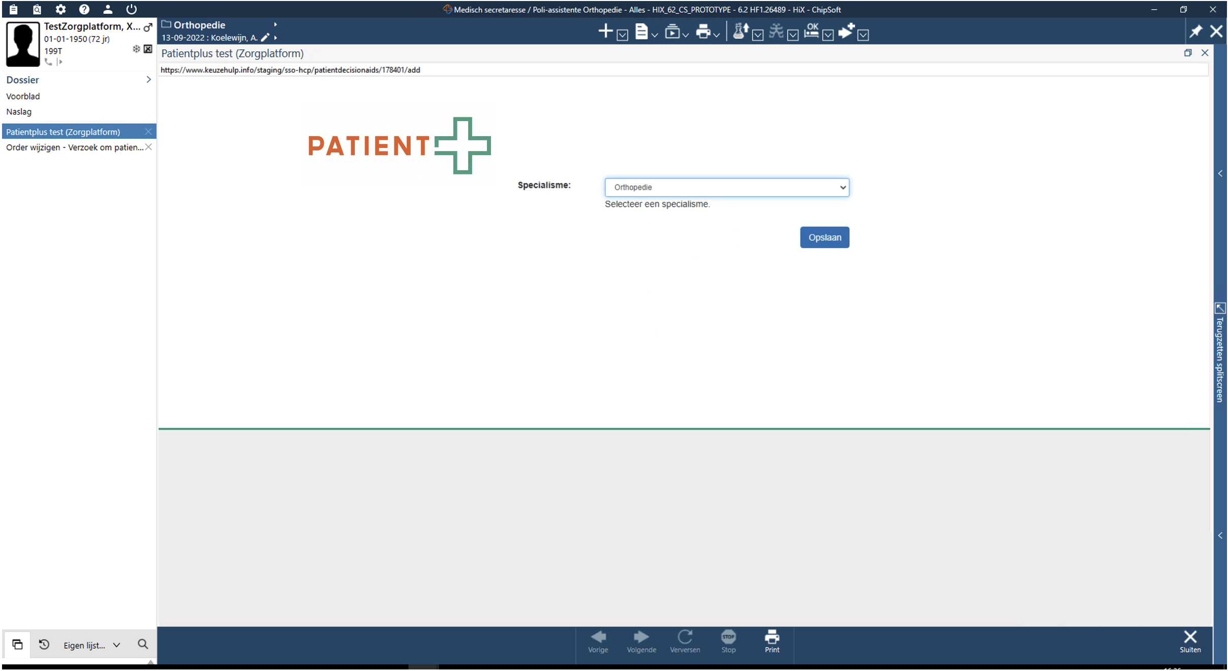 Specialisme kiezen in HiX